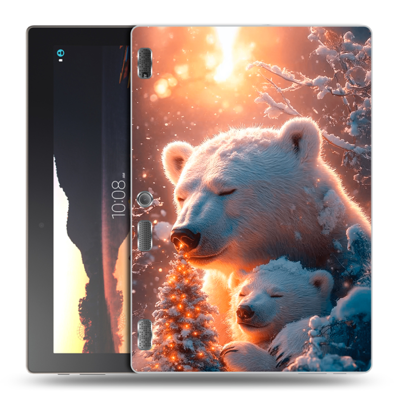 Силиконовый чехол на Lenovo Tab 2 A10 с принтом Новый год Силиконовый чехол на Lenovo Tab 2 A10 с принтом Новый год