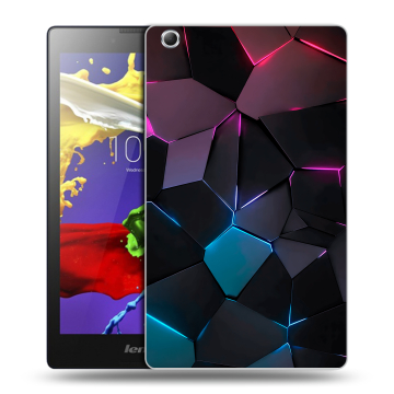Силиконовый чехол на планшета Lenovo Tab 2 A8 с принтом Геометрия неона