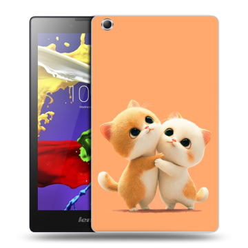 Силиконовый чехол на планшета Lenovo Tab 2 A8 с принтом Милые котики