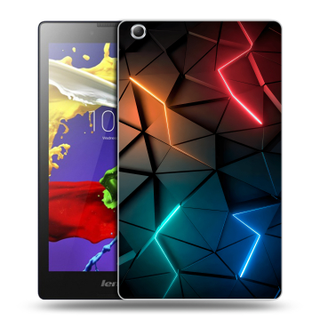 Силиконовый чехол на планшета Lenovo Tab 2 A8 с принтом Абстракция неон