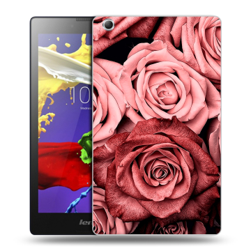 Силиконовый чехол на планшета Lenovo Tab 2 A8 с принтом Цветы розы