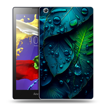 Силиконовый чехол на планшета Lenovo Tab 2 A8 с принтом Листья