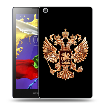Силиконовый чехол на Lenovo Tab 2 A8 с принтом Герб России золотой Силиконовый чехол на Lenovo Tab 2 A8 с принтом Герб России золотой