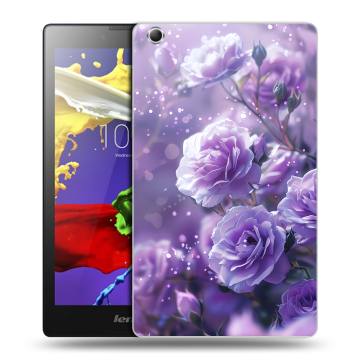Силиконовый чехол на Lenovo Tab 2 A8 с принтом Розы цветы Силиконовый чехол на Lenovo Tab 2 A8 с принтом Розы цветы