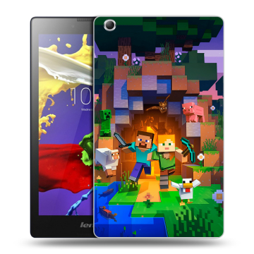 Силиконовый чехол на Lenovo Tab 2 A8 с принтом Майнкрафт Minecraft Силиконовый чехол на Lenovo Tab 2 A8 с принтом Майнкрафт Minecraft