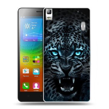 Силиконовый чехол на Lenovo A7000 с принтом Темный леопард Силиконовый чехол на Lenovo A7000 с принтом Темный леопард