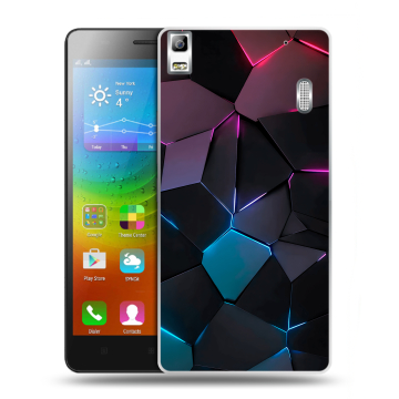 Силиконовый чехол на Lenovo A7000 с принтом Геометрия неона Силиконовый чехол на Lenovo A7000 с принтом Геометрия неона