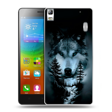 Силиконовый чехол на Lenovo A7000 с принтом Лесной волк Силиконовый чехол на Lenovo A7000 с принтом Лесной волк