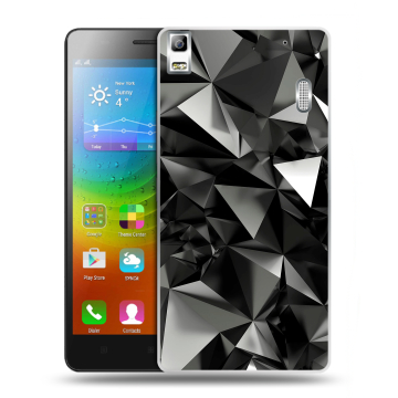 Силиконовый чехол на Lenovo A7000 с принтом Черные кристаллы Силиконовый чехол на Lenovo A7000 с принтом Черные кристаллы