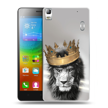 Силиконовый чехол на Lenovo A7000 с принтом Лев с короной Силиконовый чехол на Lenovo A7000 с принтом Лев с короной