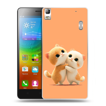Силиконовый чехол на Lenovo A7000 с принтом Милые котики Силиконовый чехол на Lenovo A7000 с принтом Милые котики