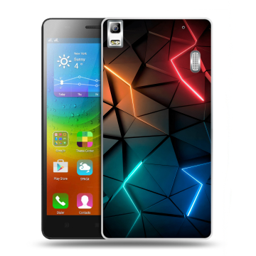 Силиконовый чехол на Lenovo A7000 с принтом Абстракция неон Силиконовый чехол на Lenovo A7000 с принтом Абстракция неон