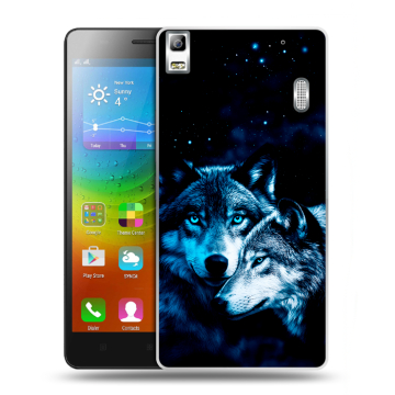Силиконовый чехол на Lenovo A7000 с принтом Волки Силиконовый чехол на Lenovo A7000 с принтом Волки