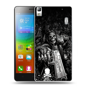 Силиконовый чехол на Lenovo A7000 с принтом Скелет Силиконовый чехол на Lenovo A7000 с принтом Скелет