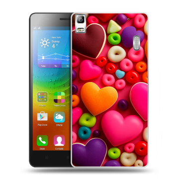 Силиконовый чехол на Lenovo A7000 с принтом Сердечки Силиконовый чехол на Lenovo A7000 с принтом Сердечки