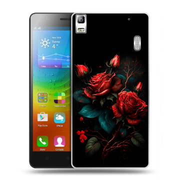 Силиконовый чехол на Lenovo A7000 с принтом Розы красные