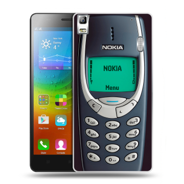 Силиконовый чехол на Lenovo A7000 с принтом Старый телефон Силиконовый чехол на Lenovo A7000 с принтом Старый телефон