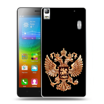 Силиконовый чехол на Lenovo A7000 с принтом Герб России золотой Силиконовый чехол на Lenovo A7000 с принтом Герб России золотой