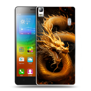 Силиконовый чехол на Lenovo A7000 с принтом Золотой дракон Силиконовый чехол на Lenovo A7000 с принтом Золотой дракон