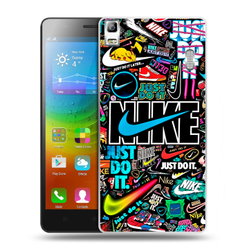 Силиконовый чехол на Lenovo A7000 с принтом найк nike черный Силиконовый чехол на Lenovo A7000 с принтом найк nike черный
