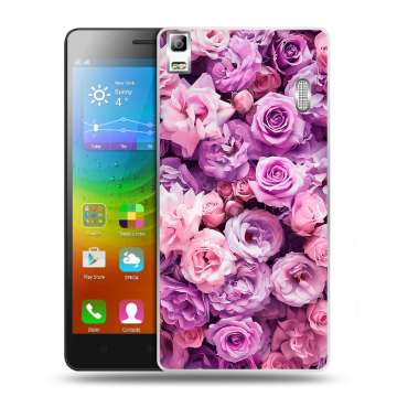 Силиконовый чехол на Lenovo A7000 с принтом лавандовые розы