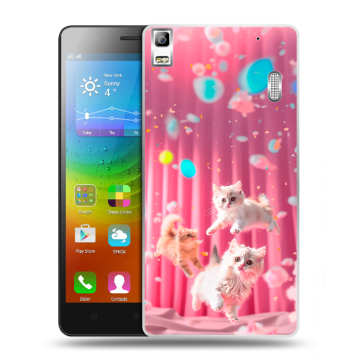 Силиконовый чехол на Lenovo A7000 с принтом милые котики