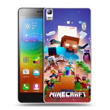 Силиконовый чехол на Lenovo A7000 с принтом Майнкрафт Minecraft Силиконовый чехол на Lenovo A7000 с принтом Майнкрафт Minecraft