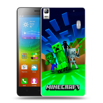 Силиконовый чехол на Lenovo A7000 с принтом Майнкрафт Силиконовый чехол на Lenovo A7000 с принтом Майнкрафт