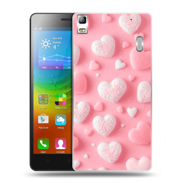 Силиконовый чехол на Lenovo A7000 с принтом Сердечки