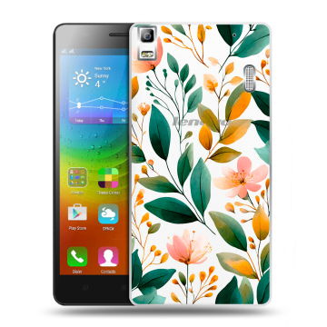 Силиконовый чехол на Lenovo A7000 с принтом Цветы паттерн