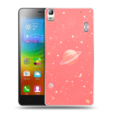 Силиконовый чехол на Lenovo A7000 с принтом Розовый космос