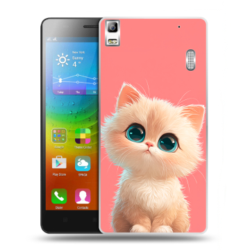 Силиконовый чехол на Lenovo A7000 с принтом Розовый котенок