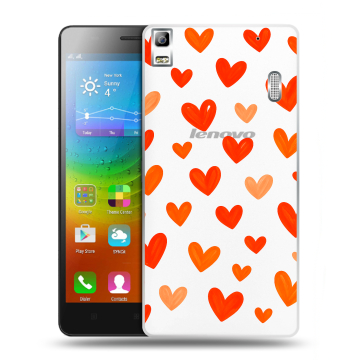 Силиконовый чехол на Lenovo A7000 с принтом Сердечки