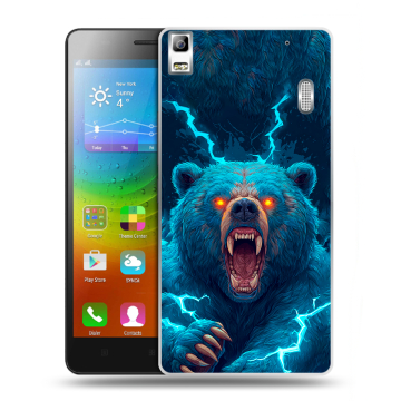 Силиконовый чехол на Lenovo A7000 с принтом Медведь