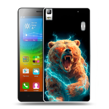 Силиконовый чехол на Lenovo A7000 с принтом Медведь