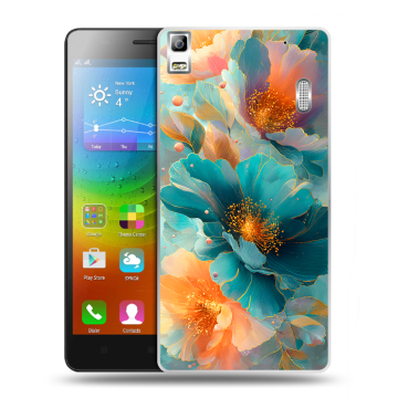 Силиконовый чехол на Lenovo A7000 с принтом Цветы