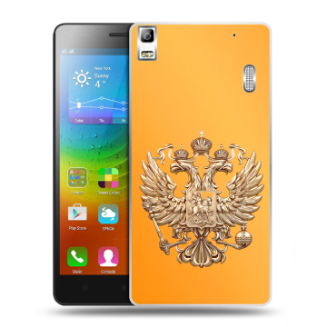 Силиконовый чехол на Lenovo A7000 с принтом Герб Флаг России