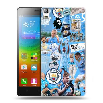 Силиконовый чехол на Lenovo A7000 с принтом Man City Манчестер Сити