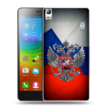 Силиконовый чехол на Lenovo A7000 с принтом Флаг России