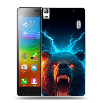 Силиконовый чехол на Lenovo A7000 с принтом Медведь