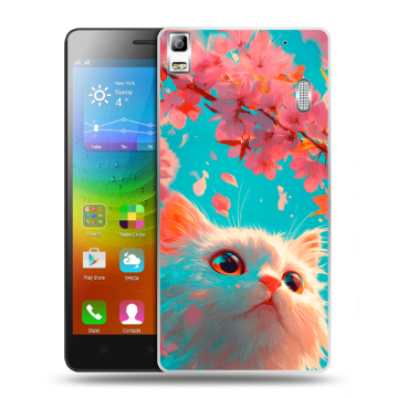 Силиконовый чехол на Lenovo A7000 с принтом Красивый кот