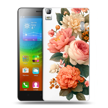 Силиконовый чехол на Lenovo A7000 с принтом цветы