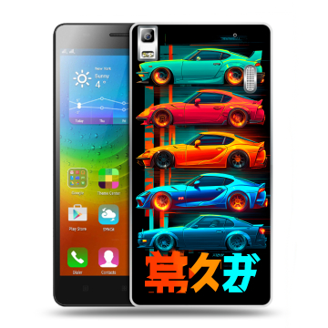 Силиконовый чехол на Lenovo A7000 с принтом машины тачки