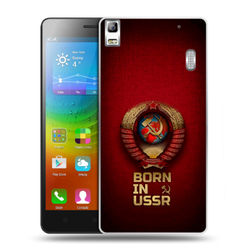 Силиконовый чехол на Lenovo A7000 с принтом Флаг Герб СССР