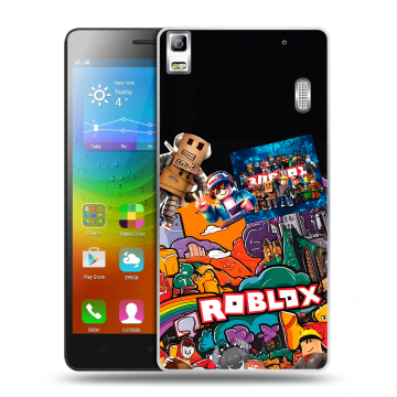 Силиконовый чехол на Lenovo A7000 с принтом Roblox Роблокс