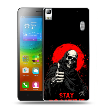 Силиконовый чехол на Lenovo A7000 с принтом смешной скелет