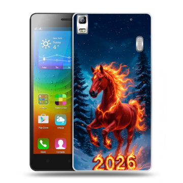 Силиконовый чехол на Lenovo A7000 с принтом Новый год коня