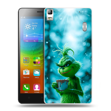 Силиконовый чехол на Lenovo A7000 с принтом Новый год гринч