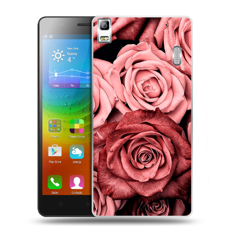 Силиконовый чехол на Lenovo A7000 с принтом Цветы розы Силиконовый чехол на Lenovo A7000 с принтом Цветы розы