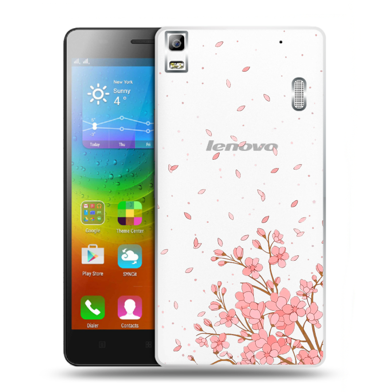 Силиконовый чехол на Lenovo A7000 с принтом Ветка сакуры Силиконовый чехол на Lenovo A7000 с принтом Ветка сакуры